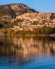 Scenic view in the village of Barrea, province of L'Aquila in the Abruzzo region of Italy. - 790249573