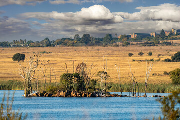 The small island inside Rietvlei Nature Reserve, Gauteng, South Africa.