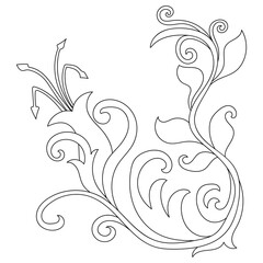 Vintage Baroque design pattern element engraving retro style