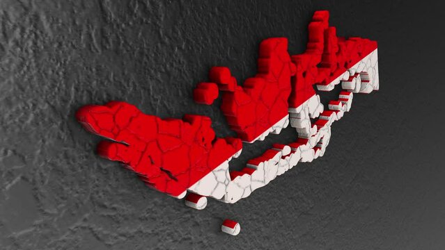Indonesia map 3d. 3d map of Indonesia.