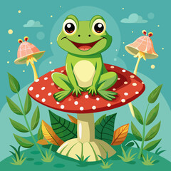cheerful-frog-smiles-and-sits-on-the-fly-agaric-mu 
