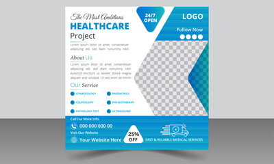 Editable Healthcare Social Media Post Design Square size