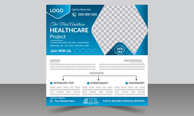 Obraz premium Editable Healthcare Social Media Post Design Square size