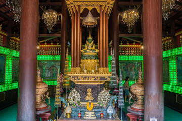 Emerald Buddhist temple, Asian culture, Chingrai, Thailand, architecture of Asia