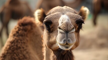 close-up portrait of a camel