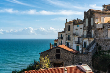 Beautiful late afternoon view in the village of Sperlonga, Lazio region of Italy.
