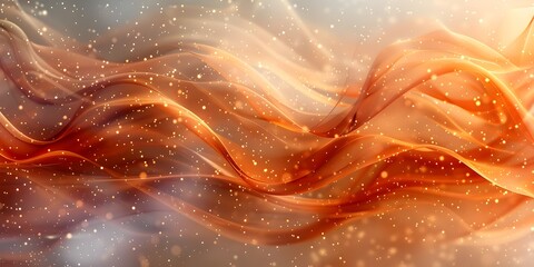 Ethereal Universes Creation with Ornate Gold and Orange Ribbons amidst Stardust