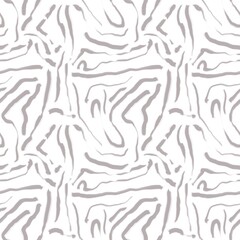 Seamless abstract pattern. Simple background with grey, white texture. Lines, stains. Digital brush strokes background. Design for textile fabrics, wrapping paper, background, wallpaper, cover.