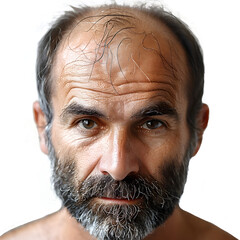 Middle-Aged Man Embracing Resilience in the Early Stages of Male Pattern Baldness