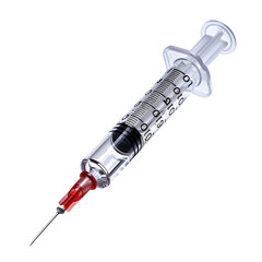Realistic Syringe Imagery AI-Generated High-Detail Renderings and Icons on White Background