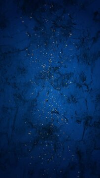 Golden glitter particles and dots on grunge blue abstract background. Seamless looping retro vertical motion design. Video animation Ultra HD 4K 2160x3840