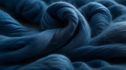 Blue felting wool as background close up view isolated .Generative AI - obrazy, fototapety, plakaty