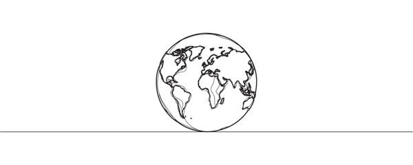 Obraz premium One line style world - Simple modern minimaistic style vector.