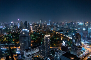 Night Bangkok, Thailand, architecture of Asia