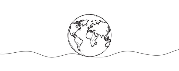 Obraz premium One line style world - Simple modern minimaistic style vector