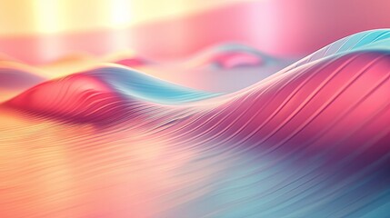 A striking abstract digital artwork featuring vibrant waves in fiery tones over a cool blue background. - obrazy, fototapety, plakaty