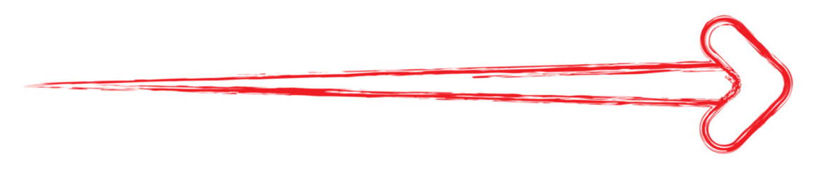 Long arrow vector icon. Red horizontal double arrow. Horizontal long straight arrow signs. Right pointer, direction, position symbol and double arrow icon isolated on white background. 11:11