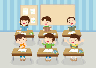 students and teacher in classroom