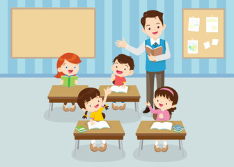 students and teacher in classroom