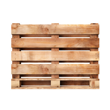 Two wooden pallets stacked on top of each other on an isolated background