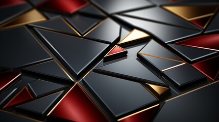Futuristic 3d tech background with red and yellow geometric design for an attention grabbing style