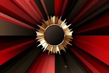 geometric hi-tech 3d background with red, gold and white elements