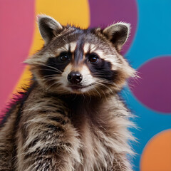 Obraz premium Studio shot of a raccoon standing