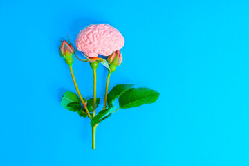 Rose Branch with Human Brain Bud