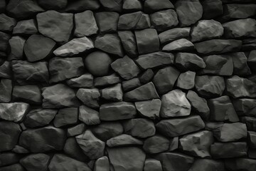 Black and white stone grunge background - texture of a rough rock wall