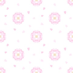 Seamless pattern of pink flowers, cherry blossom, Sakura, spring background for printing, background, wrapping paper