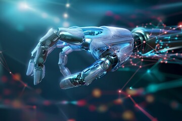 AI Machine learning robot hand AI artificial intelligence, AI robot hand, robotics, robot hands closeup