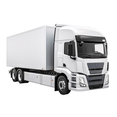 White semi truck mockup on an isolated background