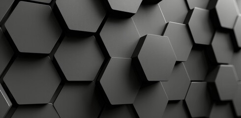 Fototapeta premium Monochrome Hexagonal Pattern