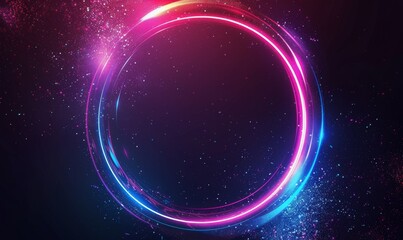 Obraz premium Neon Circle on Dark Background