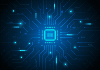 Circuit board. CPU technology Blue abstract motherboard vector illustration
quantum computer big data processing