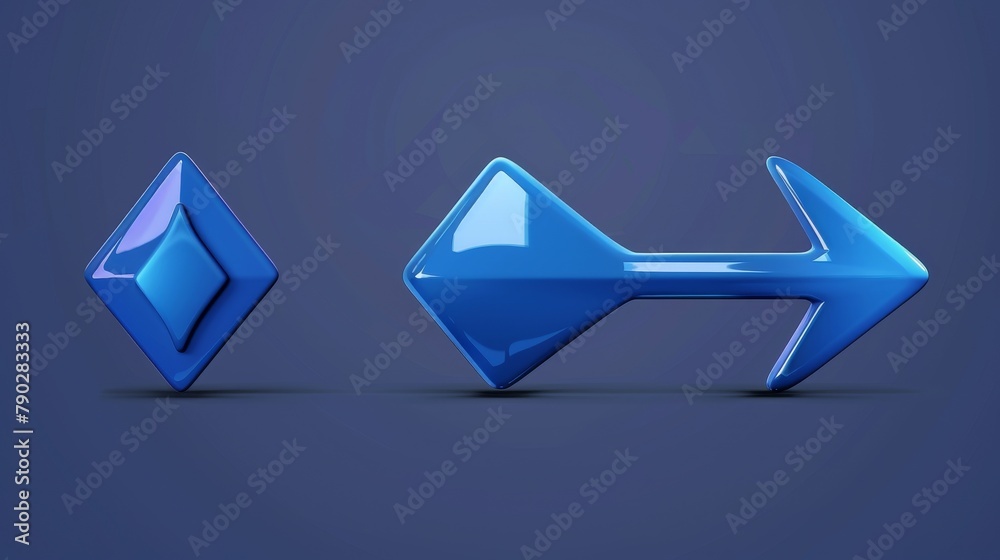 Poster modern illustration of mouse arrow cursor. illustration of computer pointer symbol. blue direction p