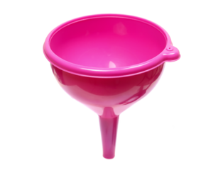 Pink funnel isolated on white, clipping	