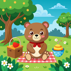 lovable-teddy-bear-having-a-picnic