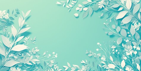 A tree with leaves in the style of paper cut on a pastel green background, a banner template for eco and ecology concepts