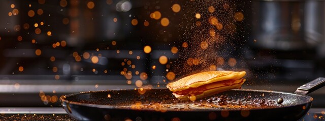 Flipping Pancake, Culinary Artistry in Motion
