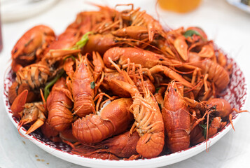 Boiled crayfish