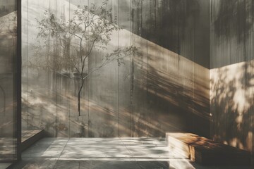 Ecology and environment concept artistic background where trees are substituded with concrete