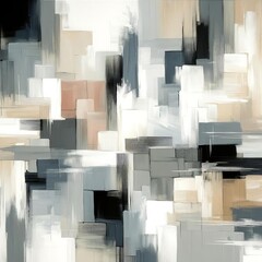 Abstract and modern painting in a muted color background.
