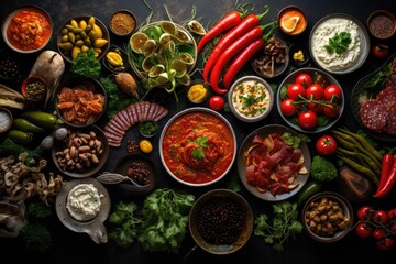 Beautiful player with multi vegetable with spicy and delicious food