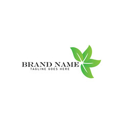 organic farming with green leaf logo design for business product nature reserves environment