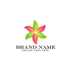 organic farming with green leaf logo design for business product nature reserves environment