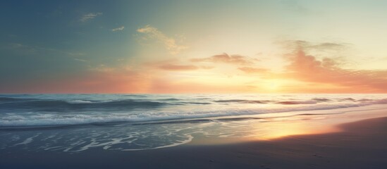 Obraz premium Beautiful sunset at sea.