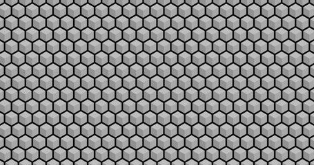 Seamless Geometric Hexagonal Pattern for Background or Wallpaper Design in Black and White
