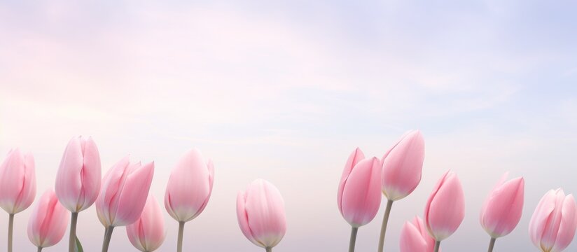 beautiful pink tulip flower.