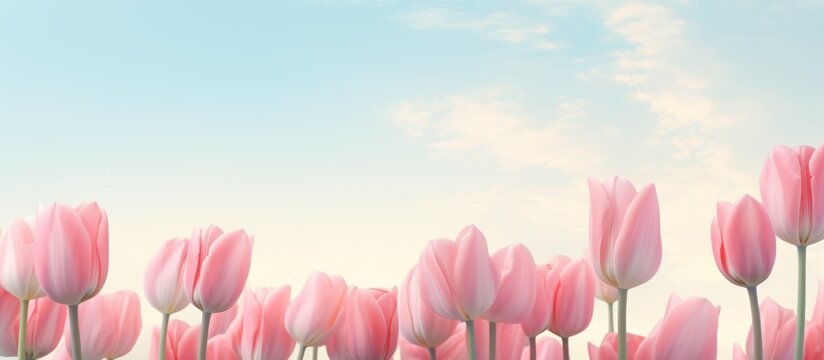 beautiful pink tulip flower.